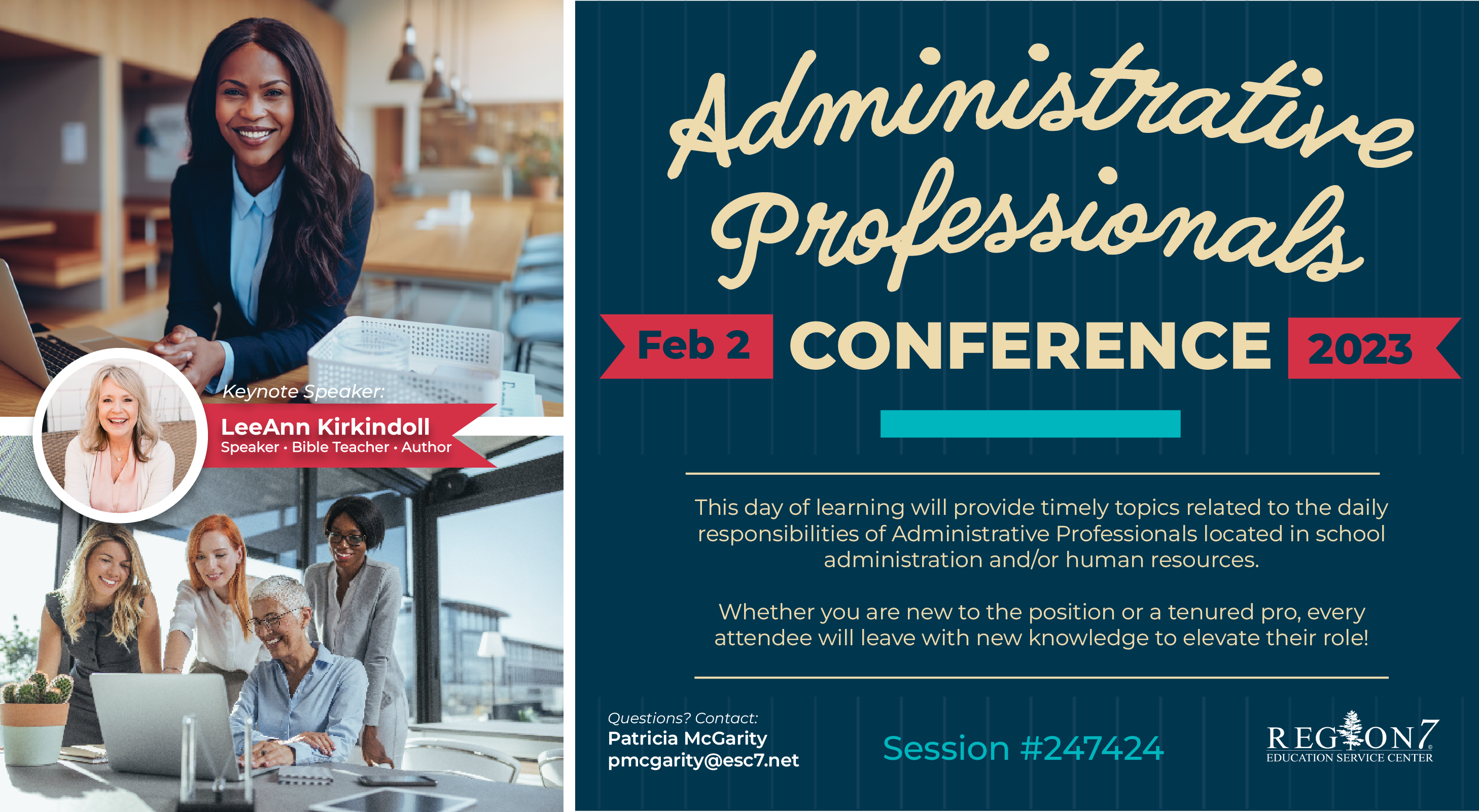 Image of Administrative Professionals Conference Ad. Hosted February 2nd, 2023.