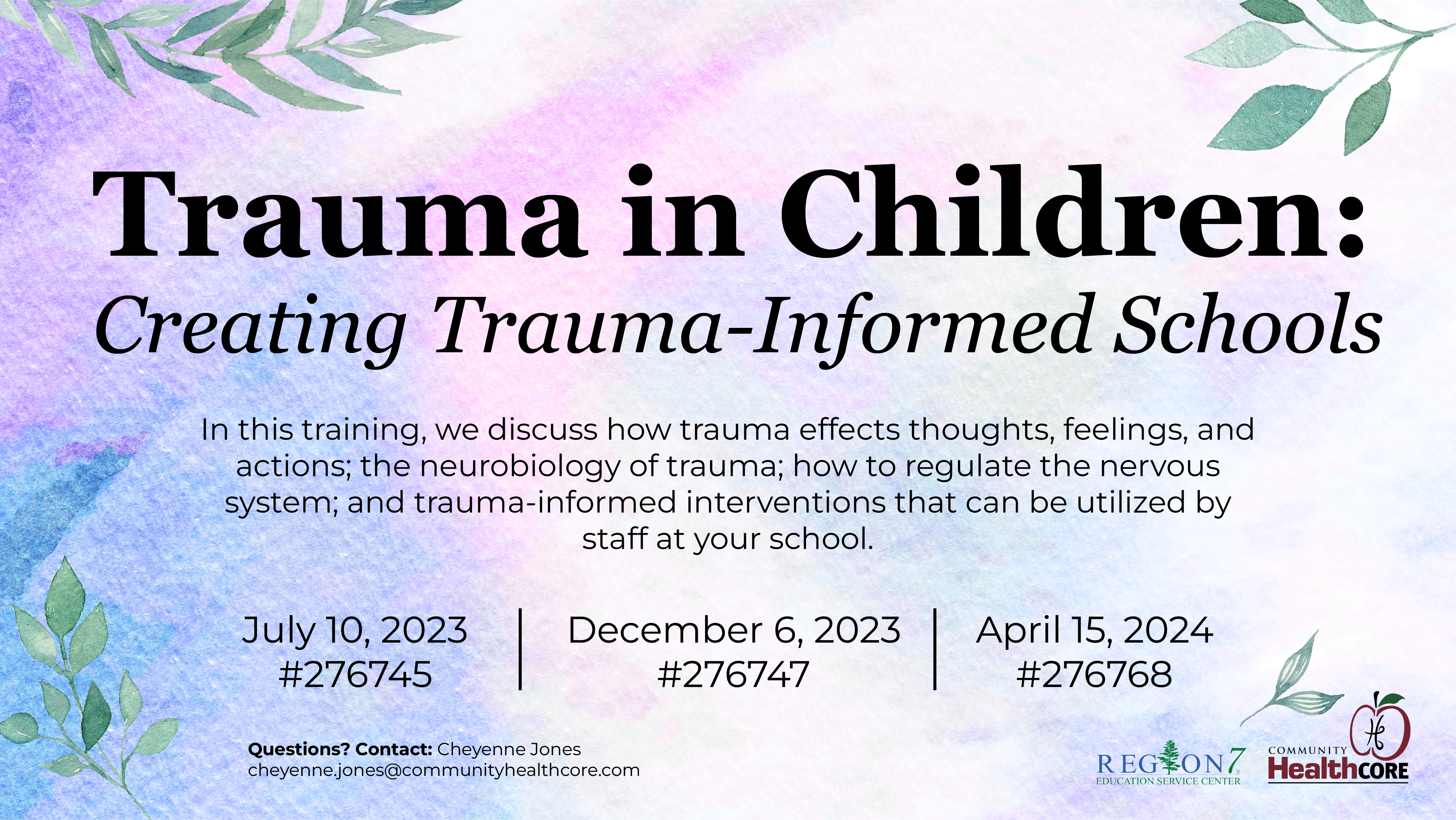 Trauma in Children: Creating Trauma-Informed Schools